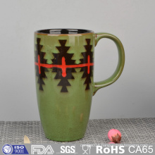 Glazed Ceramic Mug with Hand Painting